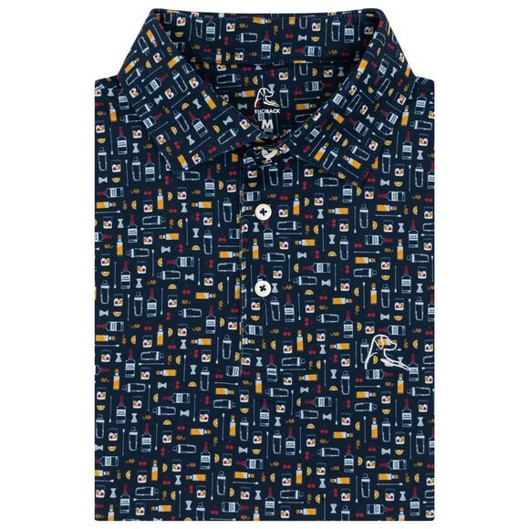 Rhoback Men’s Admirable Navy The Old Fashioned All Over Novelty Printed Short Sl - Picture 9 of 9